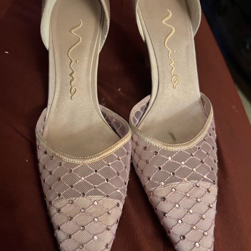 Nina Women's Pink Mesh Heels